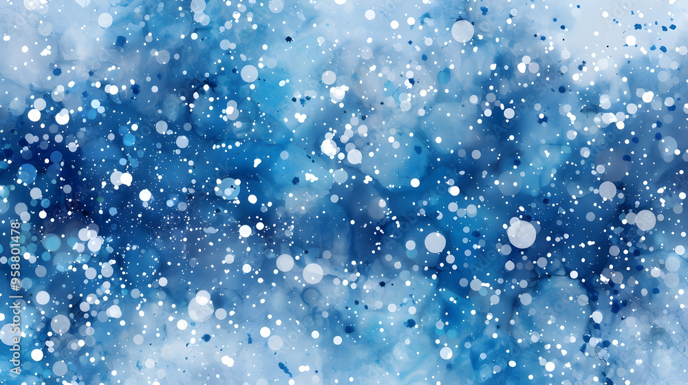 snow flakes in watercolor with a lot of splashes everywhere, blue inspired artwork, generative ai technology snow flakes in watercolor with a lot of splashes everywhere, blue inspired artwork, generative ai technology