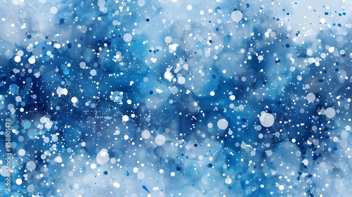 snow flakes in watercolor with a lot of splashes everywhere, blue inspired artwork, generative ai technology