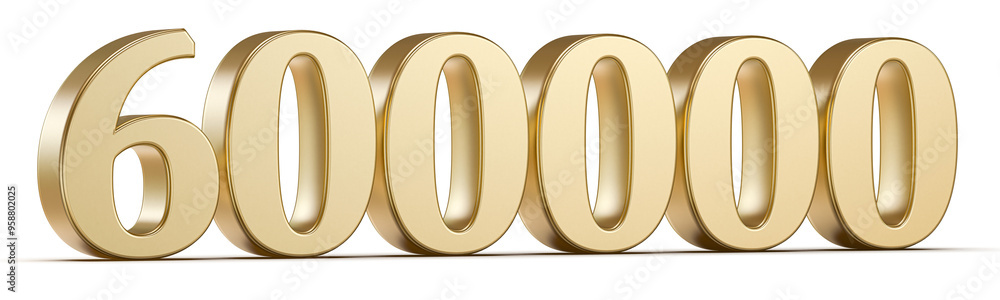 Gold 3D Follows 600000 Number Gold 3D Follows 600000 Number