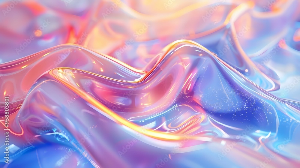 abstract, fluid-like composition featuring smooth, iridescent waves of pastel colors, creating a mesmerizing and futuristic appearance. Perfect for backgrounds, digital art, or creative design project abstract, fluid-like composition featuring smooth, iridescent waves of pastel colors, creating a mesmerizing and futuristic appearance. Perfect for backgrounds, digital art, or creative design project