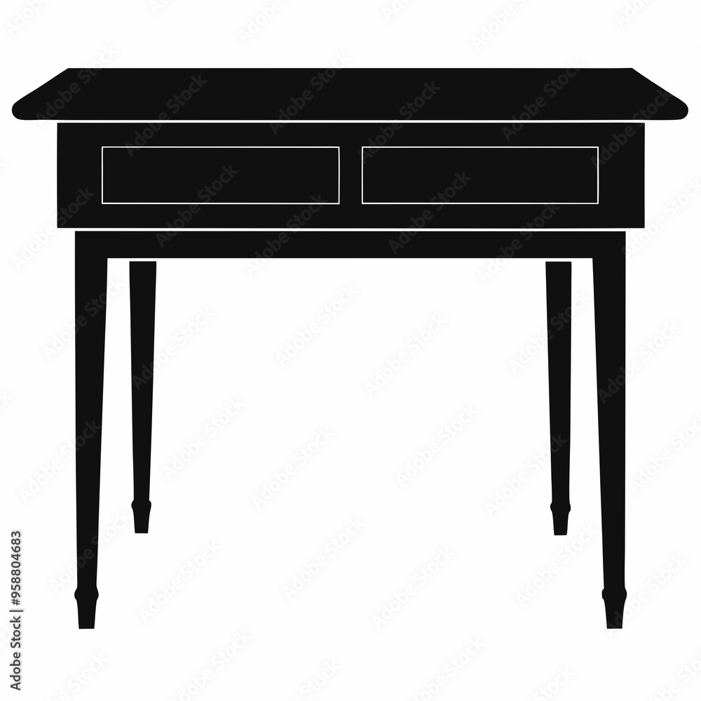 Desk Black silhouette Desk Black silhouette