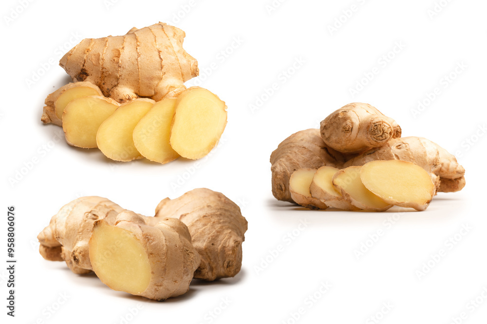 Ginger root isolated on white background. Ginger root isolated on white background.