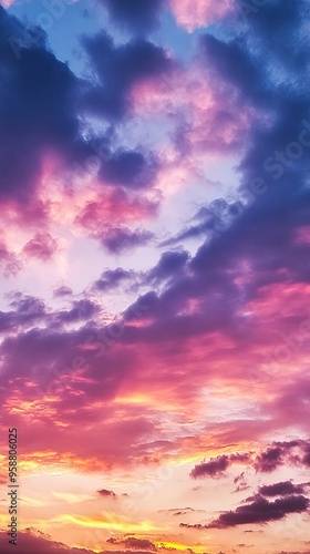 Breathtaking sunset with vibrant colors painting the sky. Perfect for nature lovers and artistic backgrounds.