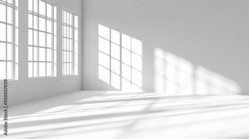 Shadow casting on the wall against a white minimalistic background Shadow casting on the wall against a white minimalistic background