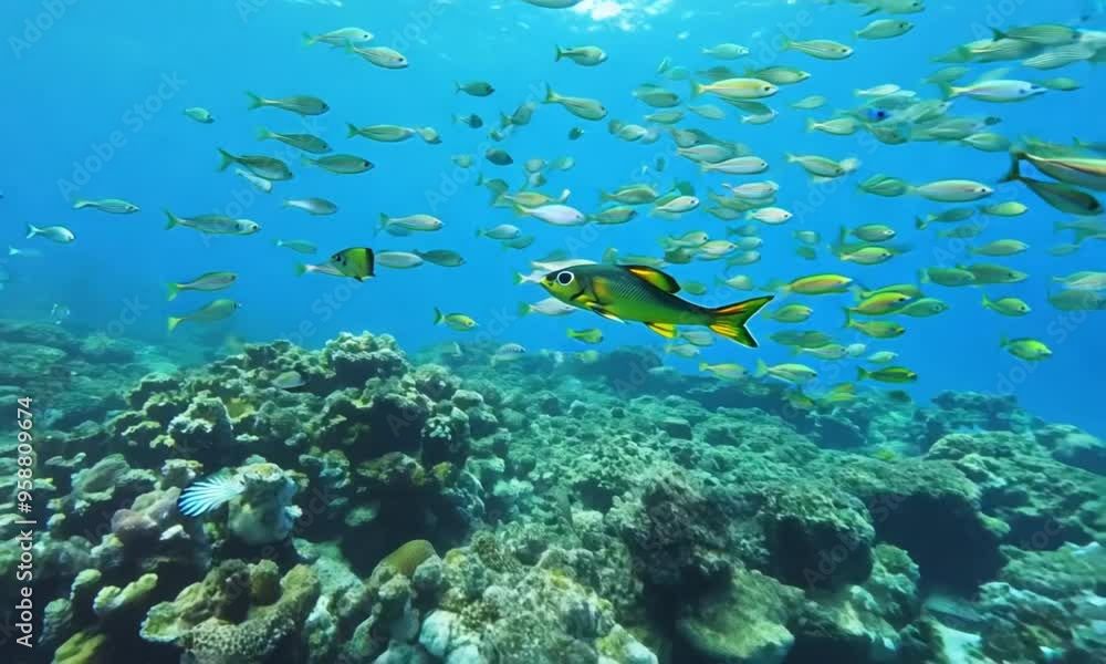 3D view of fish in the ocean 3D view of fish in the ocean