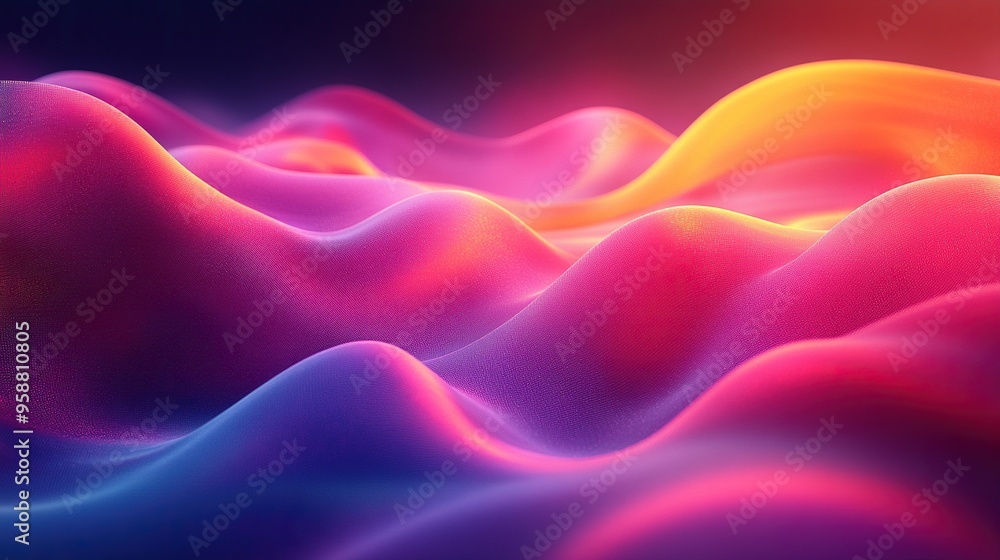 Obraz premium abstract backgroun colorful folde ribbon luminescent neon lines minimal retro wallpaper