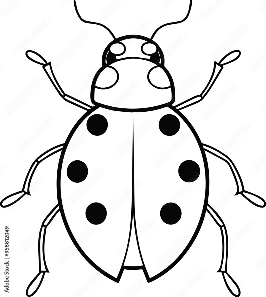 ladybug line art silhouette vector illustration ladybug line art silhouette vector illustration
