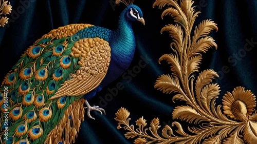 peacock feather on a wall