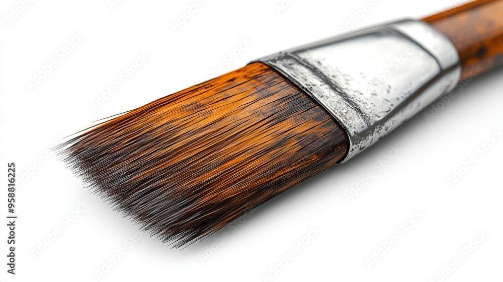 flat wide paint brush with re handle isolate on white backgroun construction tool clip art flat wide paint brush with re handle isolate on white backgroun construction tool clip art