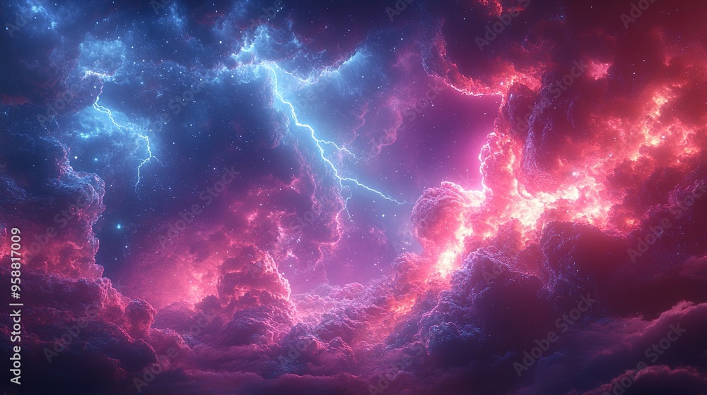 vertical video fantastic thunderstorm in the night sky flashing lightning colorful neon light glows inside the stormy cloud vertical video fantastic thunderstorm in the night sky flashing lightning colorful neon light glows inside the stormy cloud