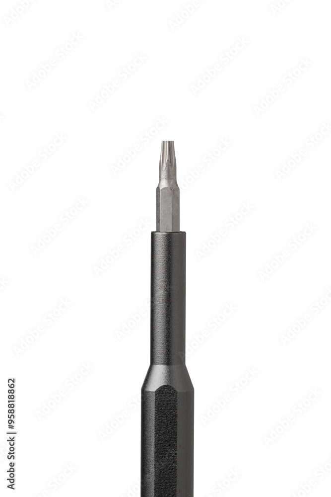 Iron bit with screwdriver on Isolated on white background close up Iron bit with screwdriver on Isolated on white background close up