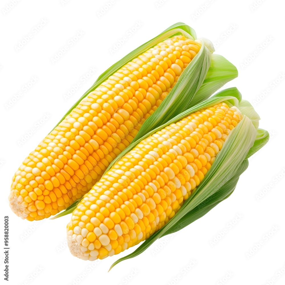 Macro Shot of Perfect Corn Seeds on White Background Macro Shot of Perfect Corn Seeds on White Background