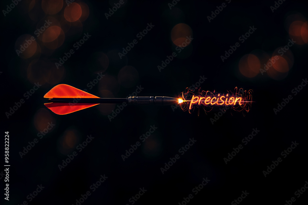An arrow with a glowing precision tip symbolizing focus and accuracy in a dark, minimalist background An arrow with a glowing precision tip symbolizing focus and accuracy in a dark, minimalist background