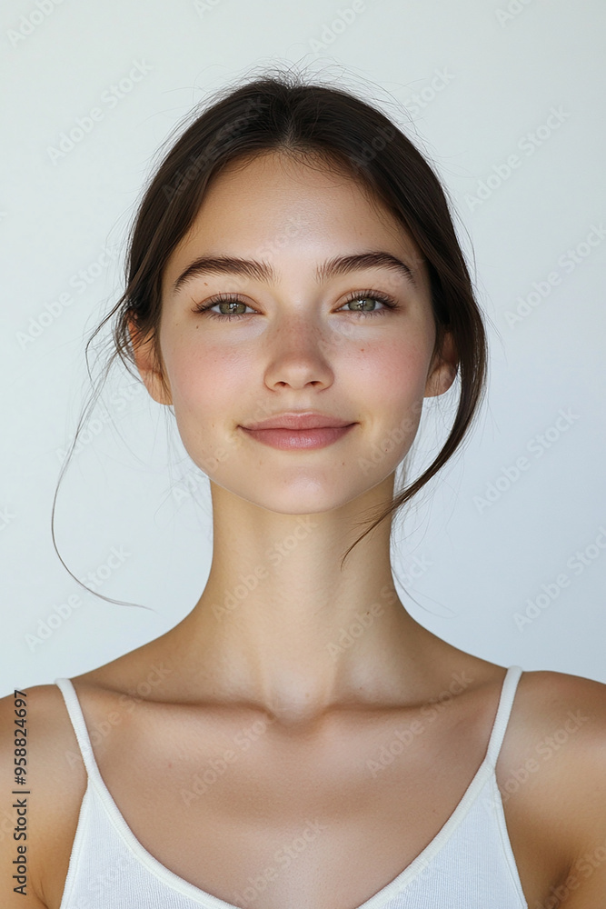 A beautiful woman close-up, facial skin care display A beautiful woman close-up, facial skin care display