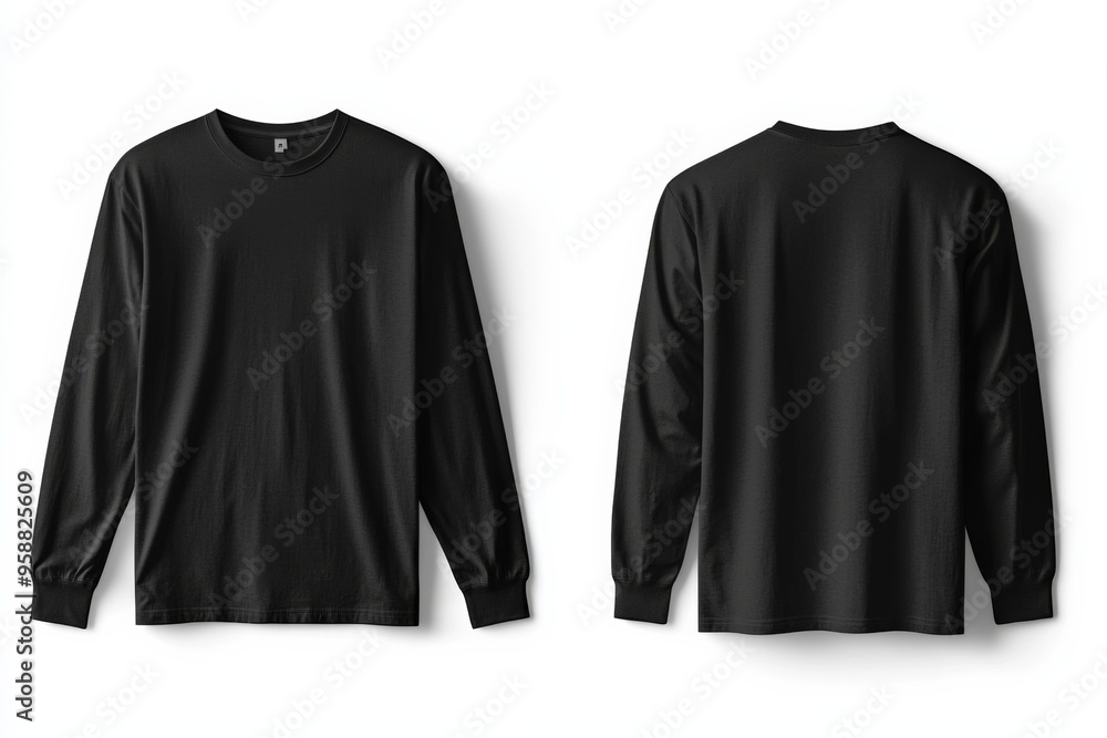 Black long sleeve tshirt mockup isolated created with Generative AI Black long sleeve tshirt mockup isolated created with Generative AI