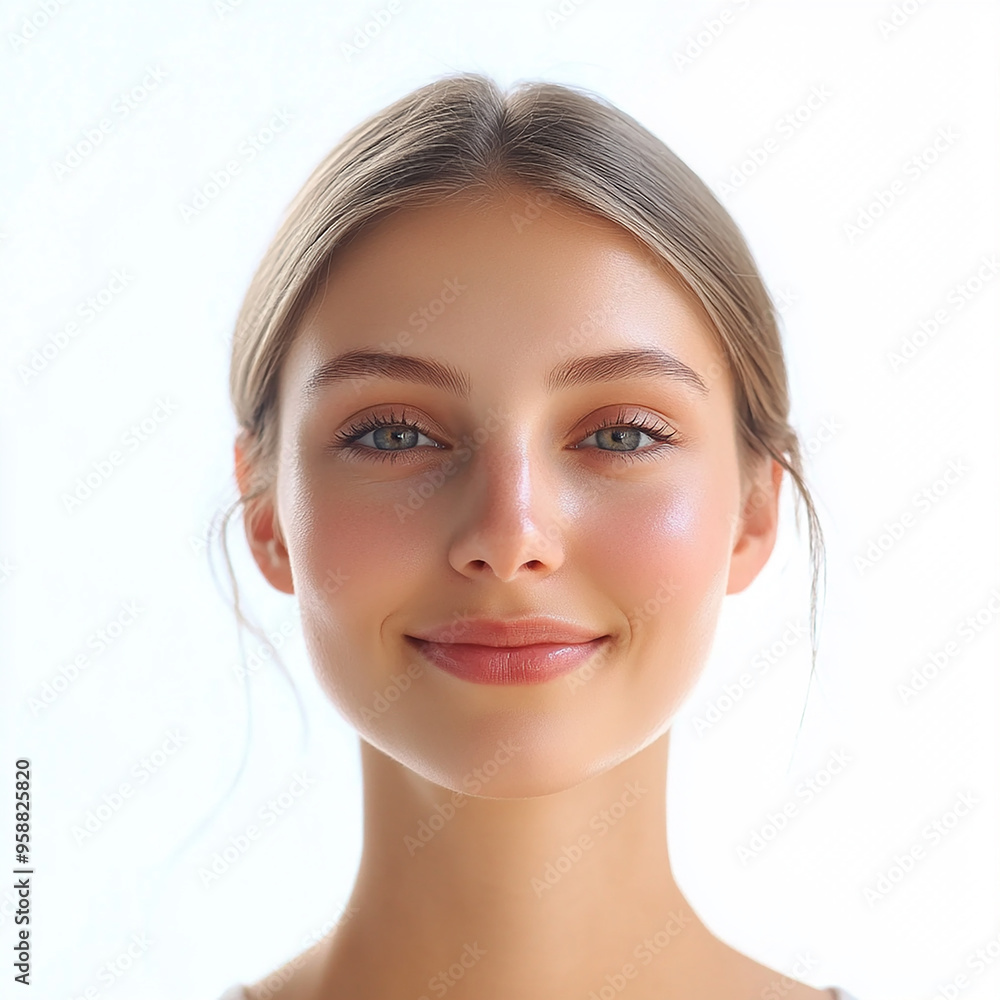 A beautiful woman close-up, facial skin care display A beautiful woman close-up, facial skin care display