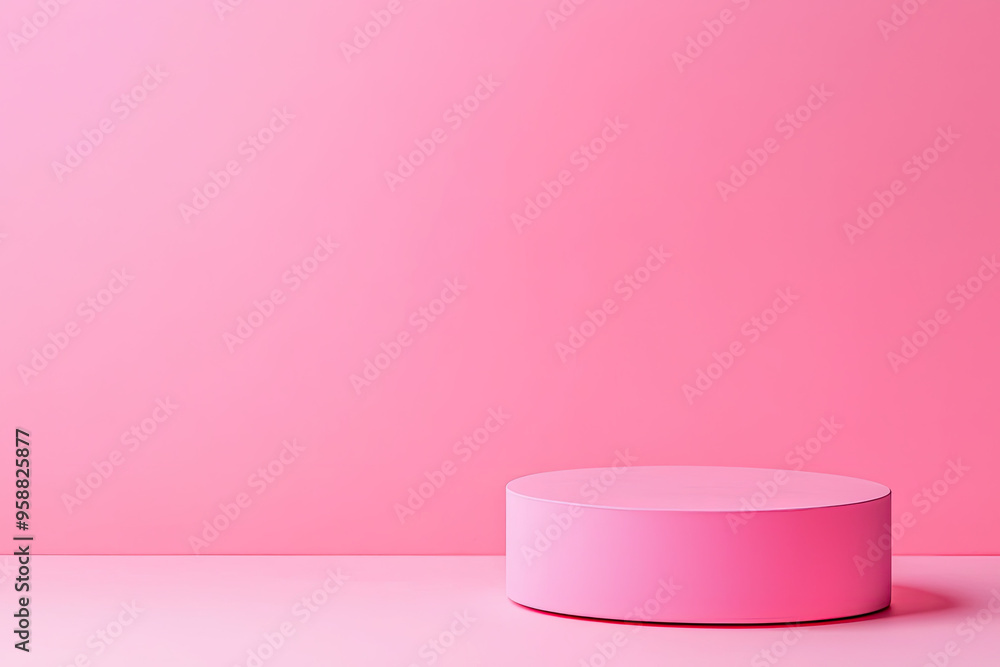 A minimalist pink podium with a smooth surface, ideal for product displays and creative presentations. A minimalist pink podium with a smooth surface, ideal for product displays and creative presentations.