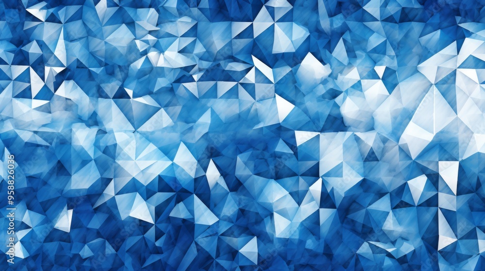 Naklejka premium Abstract Blue and White Geometric Pattern
