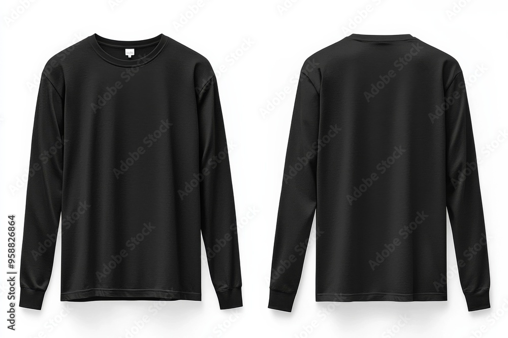 Black long sleeve tshirt mockup isolated created with Generative AI Black long sleeve tshirt mockup isolated created with Generative AI