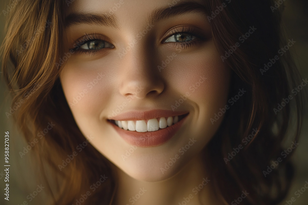 A beautiful woman close-up, facial skin care display A beautiful woman close-up, facial skin care display