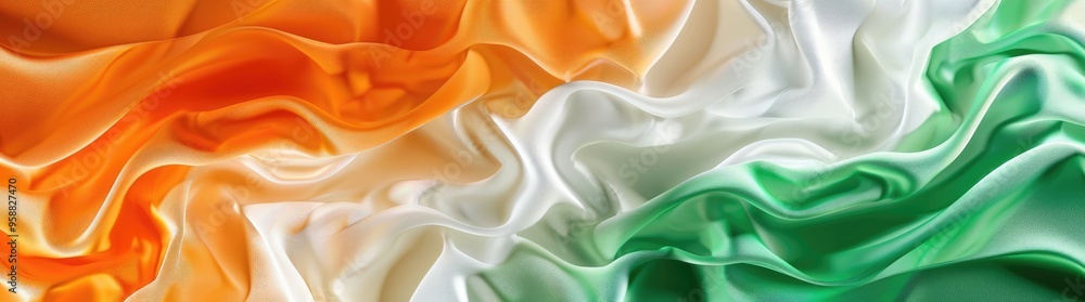 Obraz premium Indian Republic Day with flag of India, white background