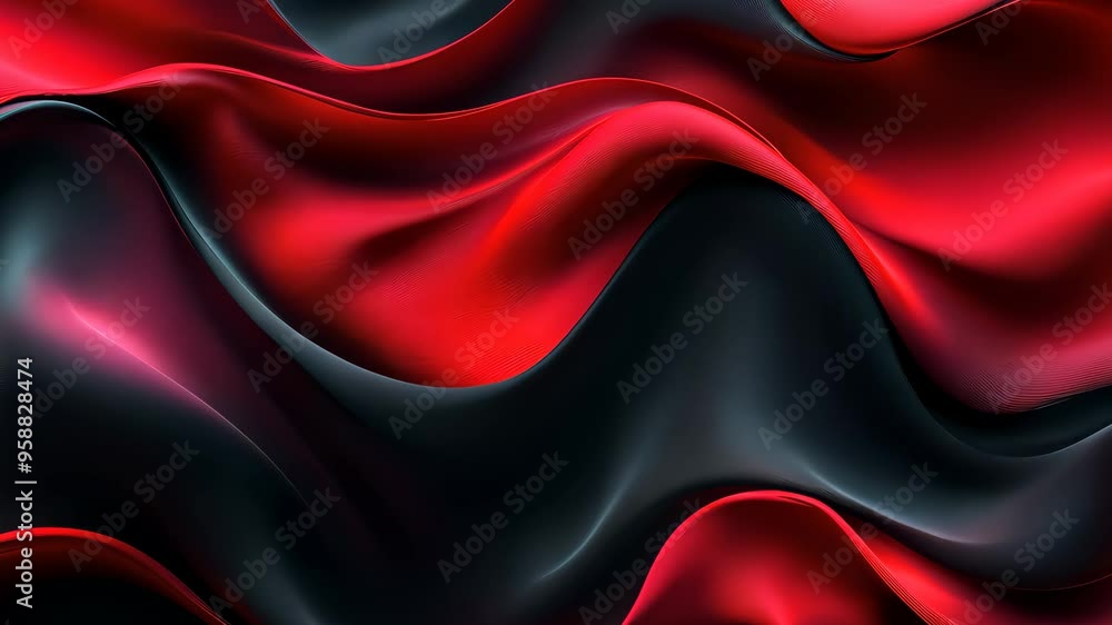 Flowing red and black waves creating a seamless visual experience Flowing red and black waves creating a seamless visual experience