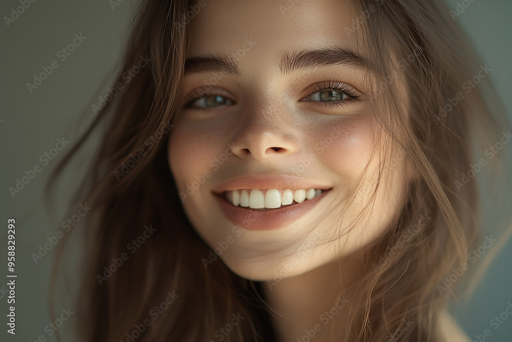 A beautiful woman close-up, facial skin care display A beautiful woman close-up, facial skin care display