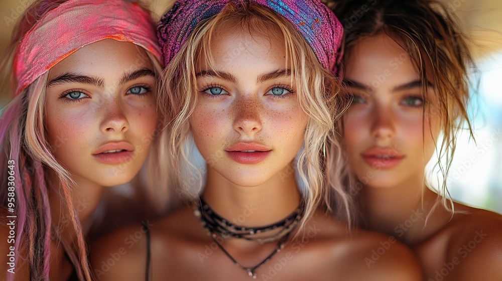 beautiful teens at summer festival beautiful teens at summer festival