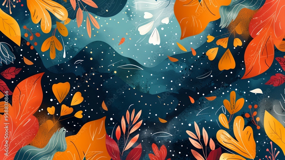a colorful background with leaves a colorful background with leaves