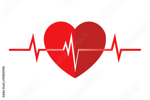  Heart Beat pulse line concept design vector art illustration image