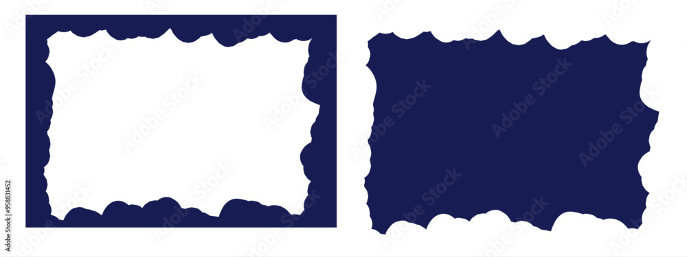 Abstract rectangle jagged shapes on white background, copy space Abstract rectangle jagged shapes on white background, copy space