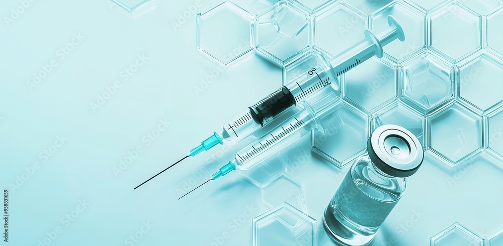 With a needle and bollte with vaccine, this is a medical syringe. With a needle and bollte with vaccine, this is a medical syringe.