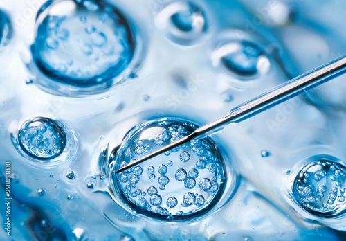 In the UK, Buckinghamshire, High Wycombe, a close-up of a petri dish and pipette is shown photo