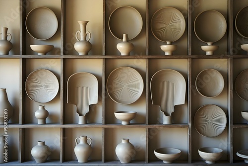 Ceramic vases pottery shelves handmade decorative plates for clay earthenware lovers