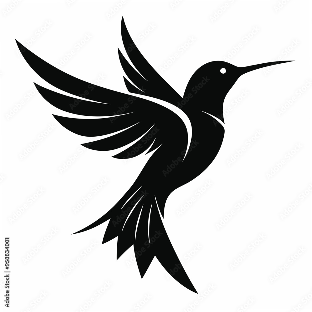 Obraz premium Hummingbird Black silhouette