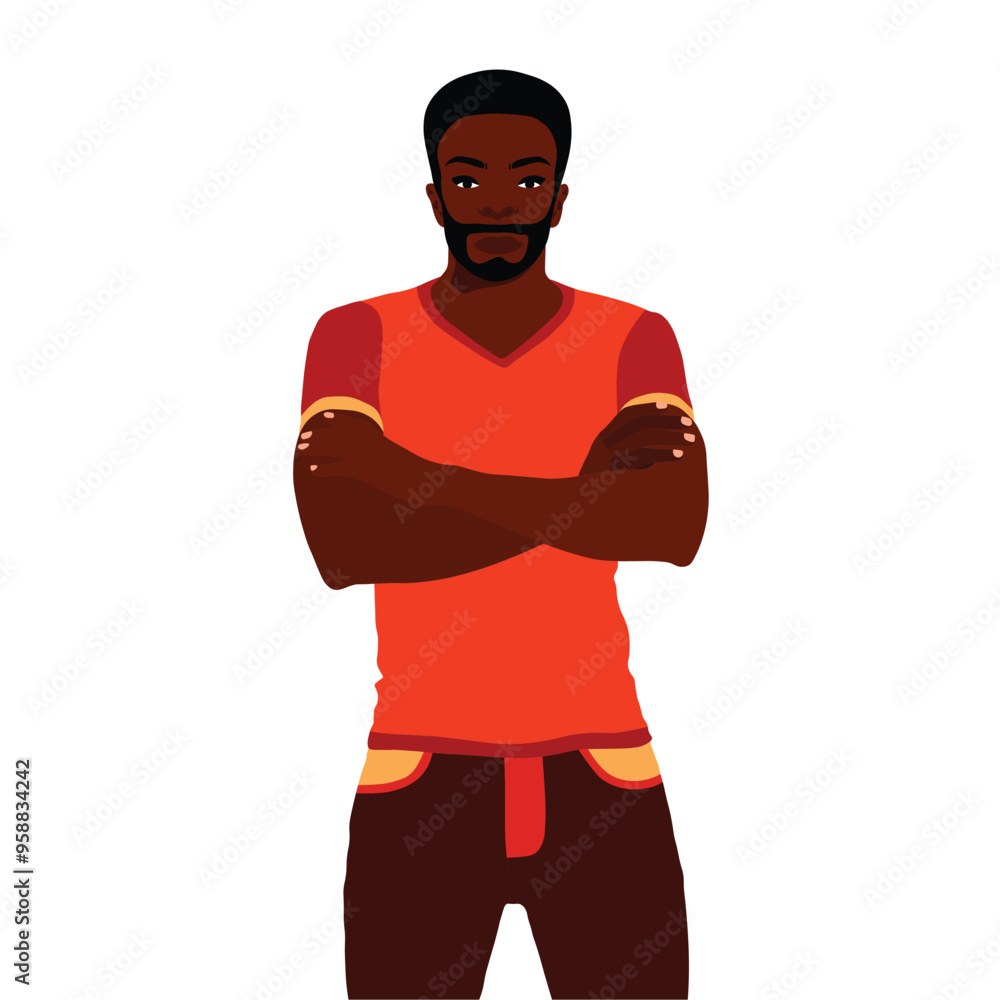 Young stylish black man in elegant style vector Young stylish black man in elegant style vector