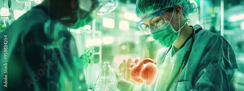 Working in the biofood science lab, controlling and analyzing biotechnology experiments