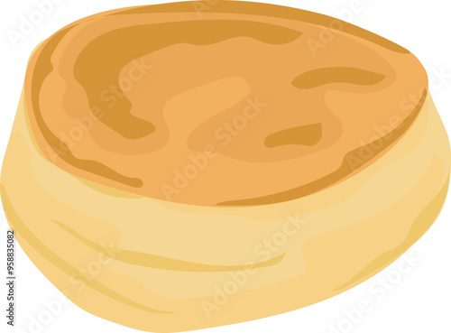 Cartoon pancakes illustration on transparent background.
