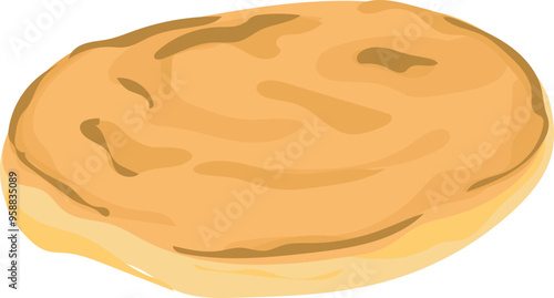 Cartoon pancakes illustration on transparent background.
