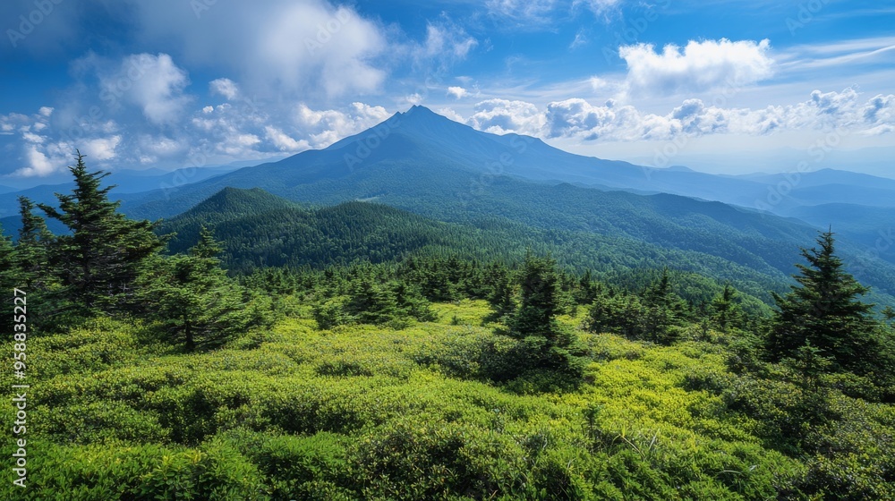 Majestic Mountain Landscape with Lush Greenery Majestic Mountain Landscape with Lush Greenery