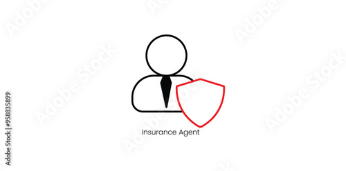 Insurance Agent Services and Customer Support Vector Icon