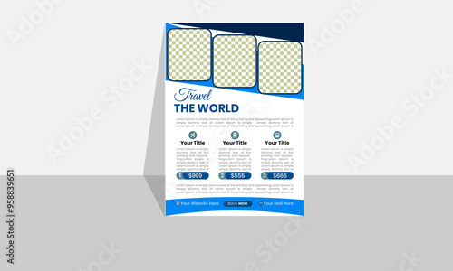 Modern colorful Travel flyer template.