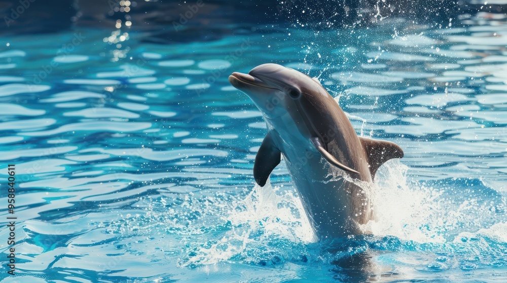 Naklejka premium Dolphin Leaping Out of Water