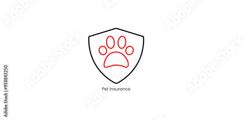 Pet Insurance and Veterinary Coverage Vector Icon