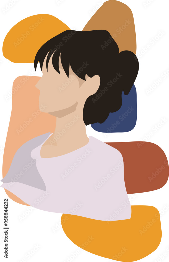 Abstract faceless of woman illustration on transparent background.
Abstract faceless of woman illustration on transparent background.