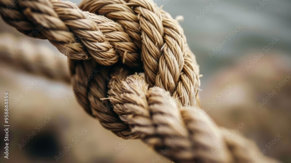 Close-up of a Knot in a Rope Close-up of a Knot in a Rope