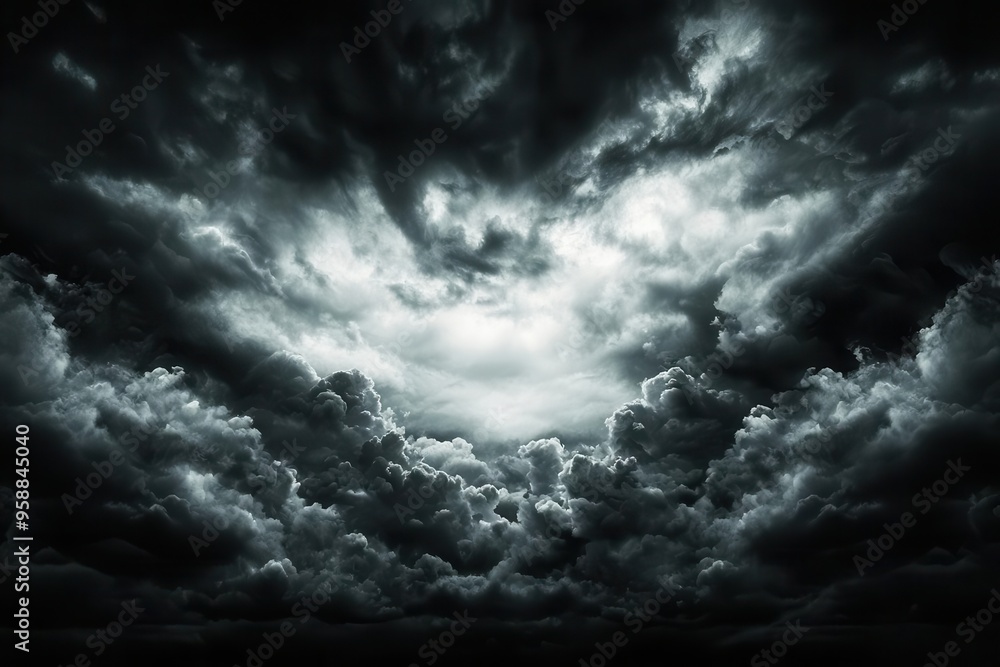 Dramatic dark storm clouds gather, creating a moody and powerful sky scene perfect for portraying nature's intensity and dynamic weather patterns. Dramatic dark storm clouds gather, creating a moody and powerful sky scene perfect for portraying nature's intensity and dynamic weather patterns.