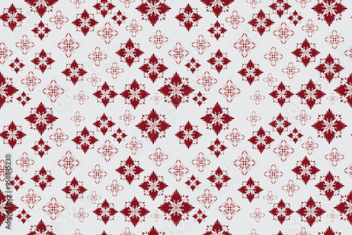 This seamless pattern features delicately drawn roses intertwined with leafy vines, complemented by smaller daisies and scattered buds. The motifs are arranged in a smooth, repeating layout, ensuring 