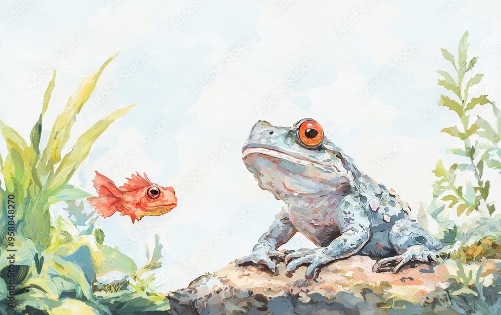 Principle of animal symbiosis depicted with detailed interactions ...
