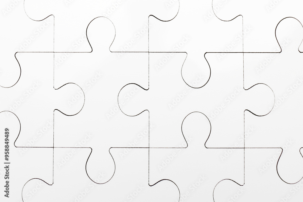 White puzzle as background, top view. Intellectual game White puzzle as background, top view. Intellectual game